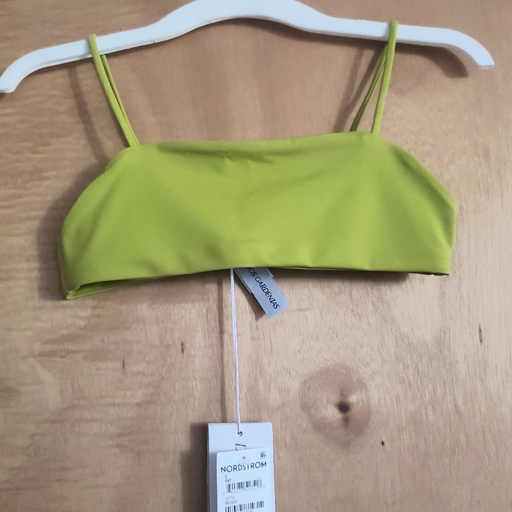 NWT Dos Gardenias Bikini Top Moss Size 2